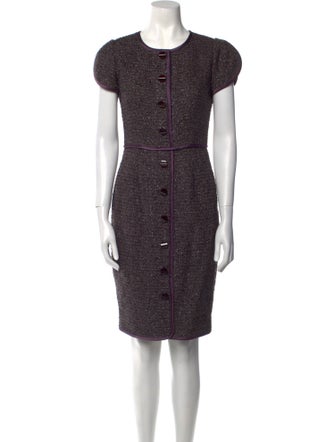 Norman Ambrose Crew Neck Knee-Length Dress