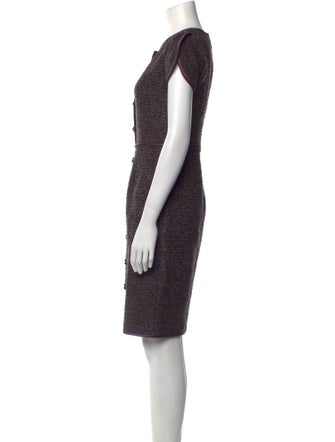 Norman Ambrose Crew Neck Knee-Length Dress