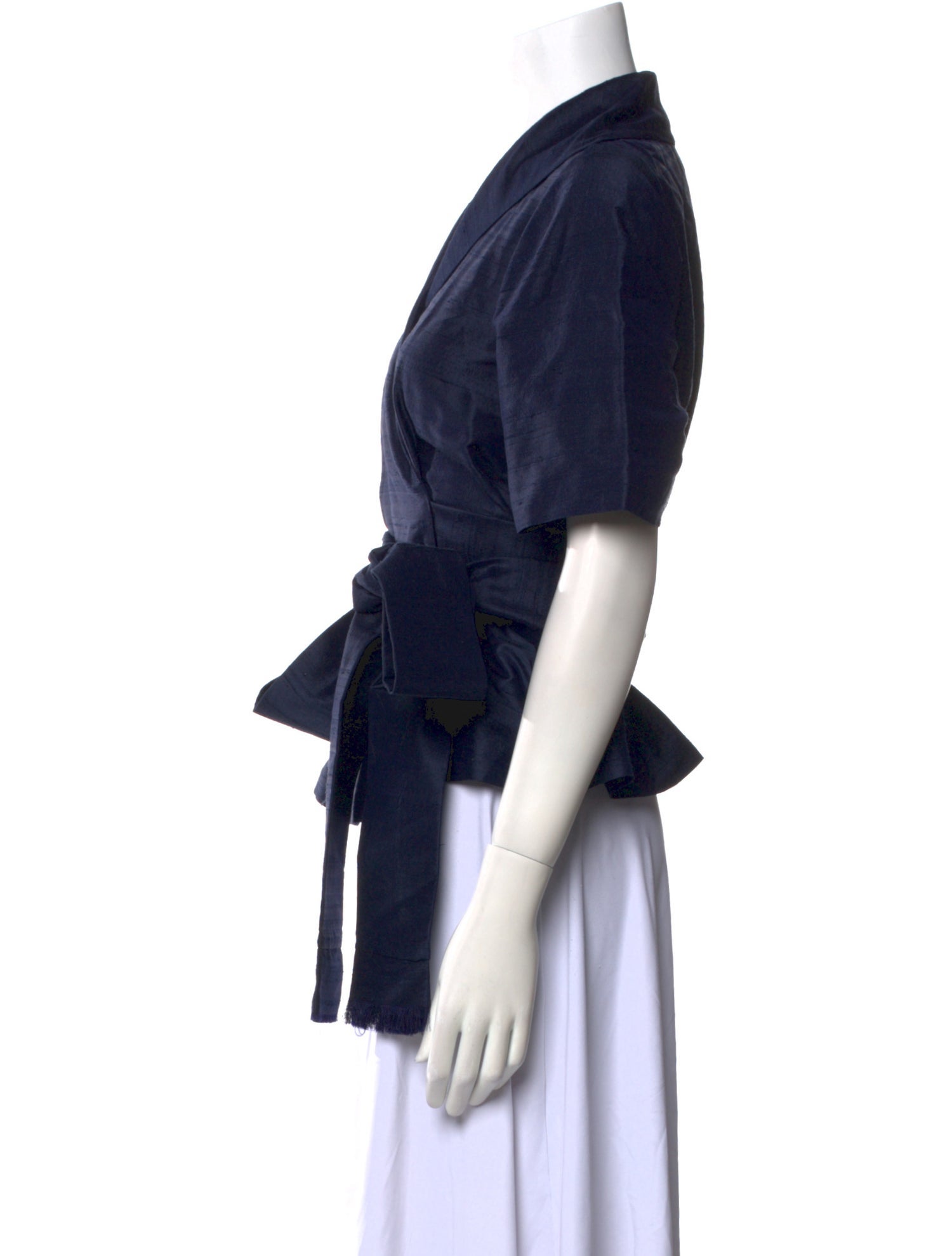 Norman Ambrose Silk V-Neck Blouse w/ Tags