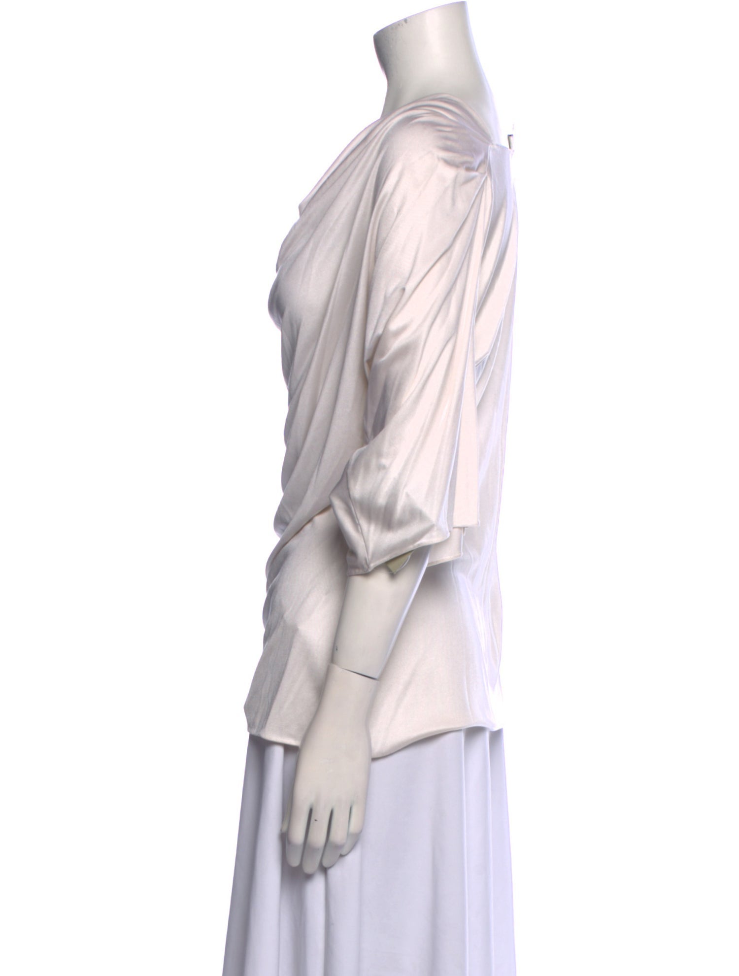 Norman Ambrose Silk Cowl Neck T-Shirt w/ Tags