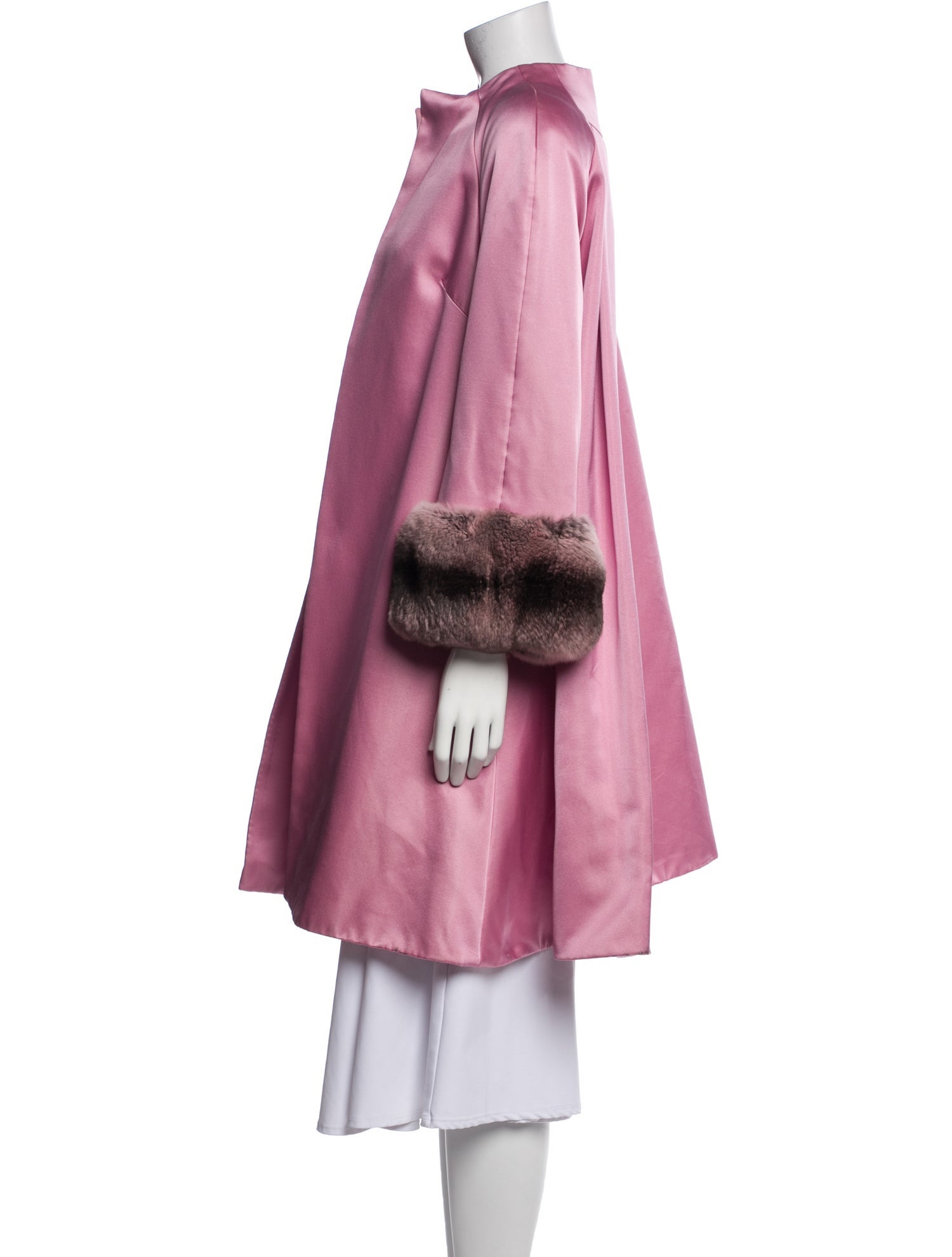 Norman Ambrose Silk Colorblock Pattern Coat