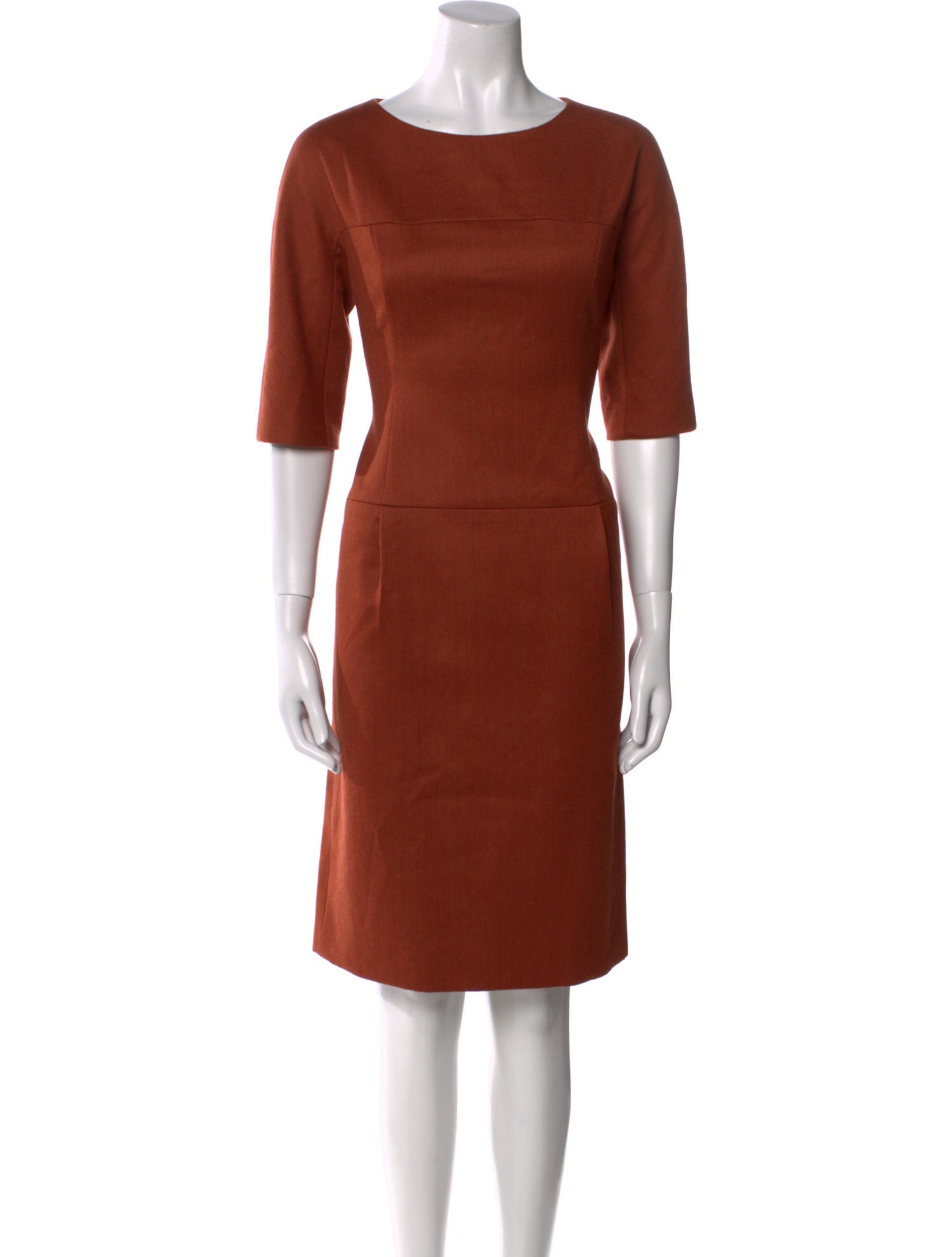 Norman Ambrose Wool Knee-Length Dress