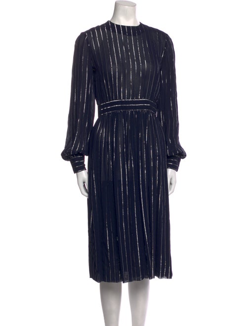 Norman Norell NY Striped Midi Length Dress