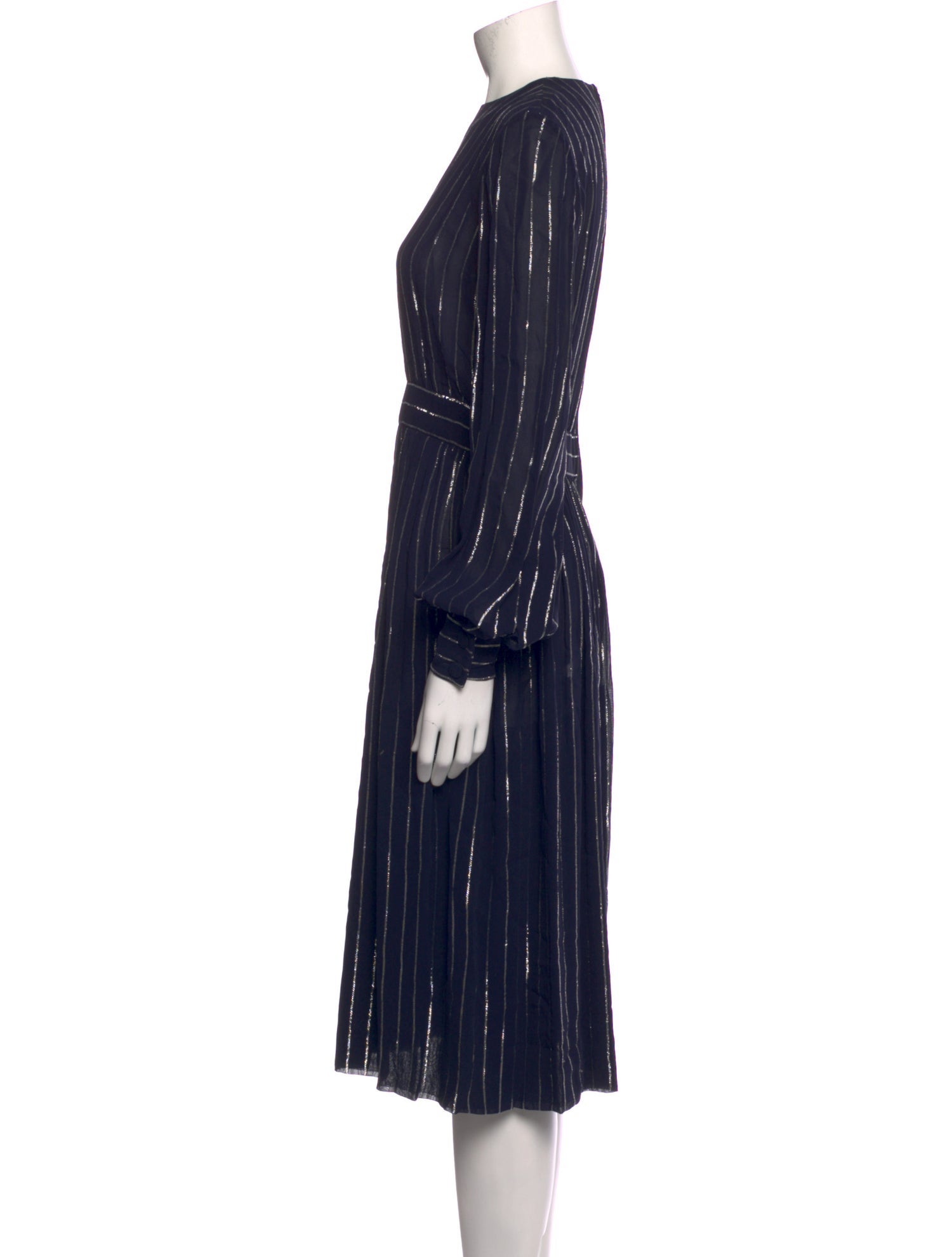 Norman Norell NY Striped Midi Length Dress