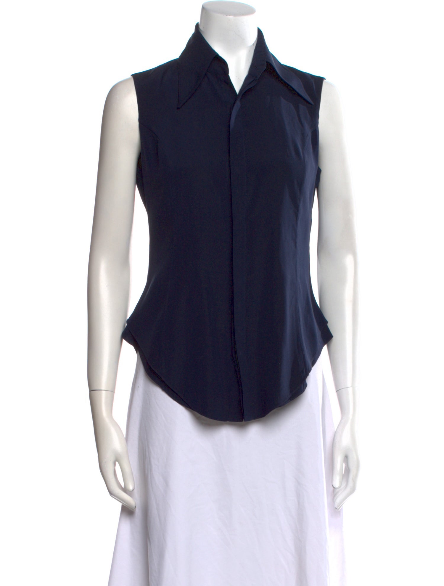 Norisol Ferrari Silk Sleeveless Button-Up Top