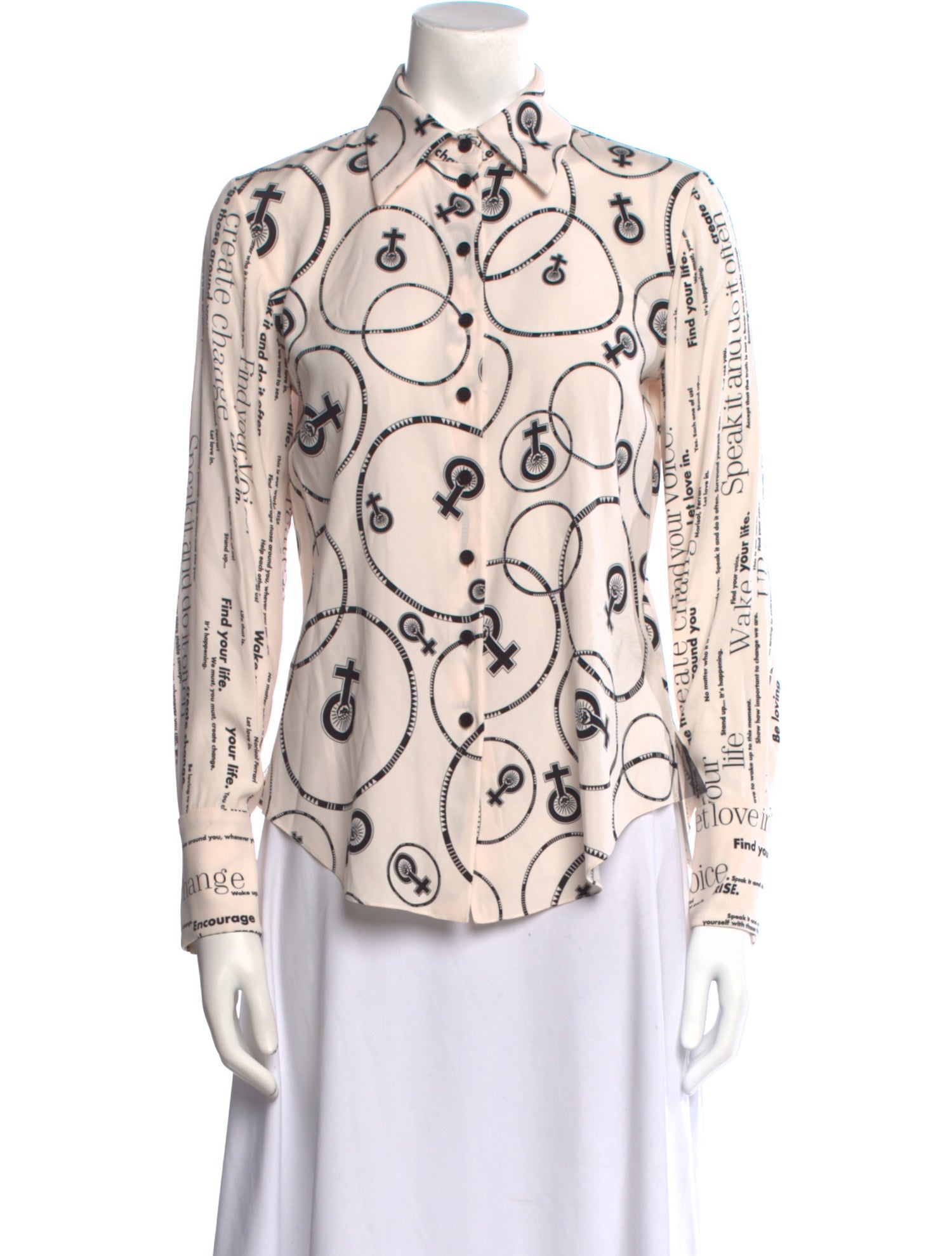 Norisol Ferrari Silk Printed Button-Up Top