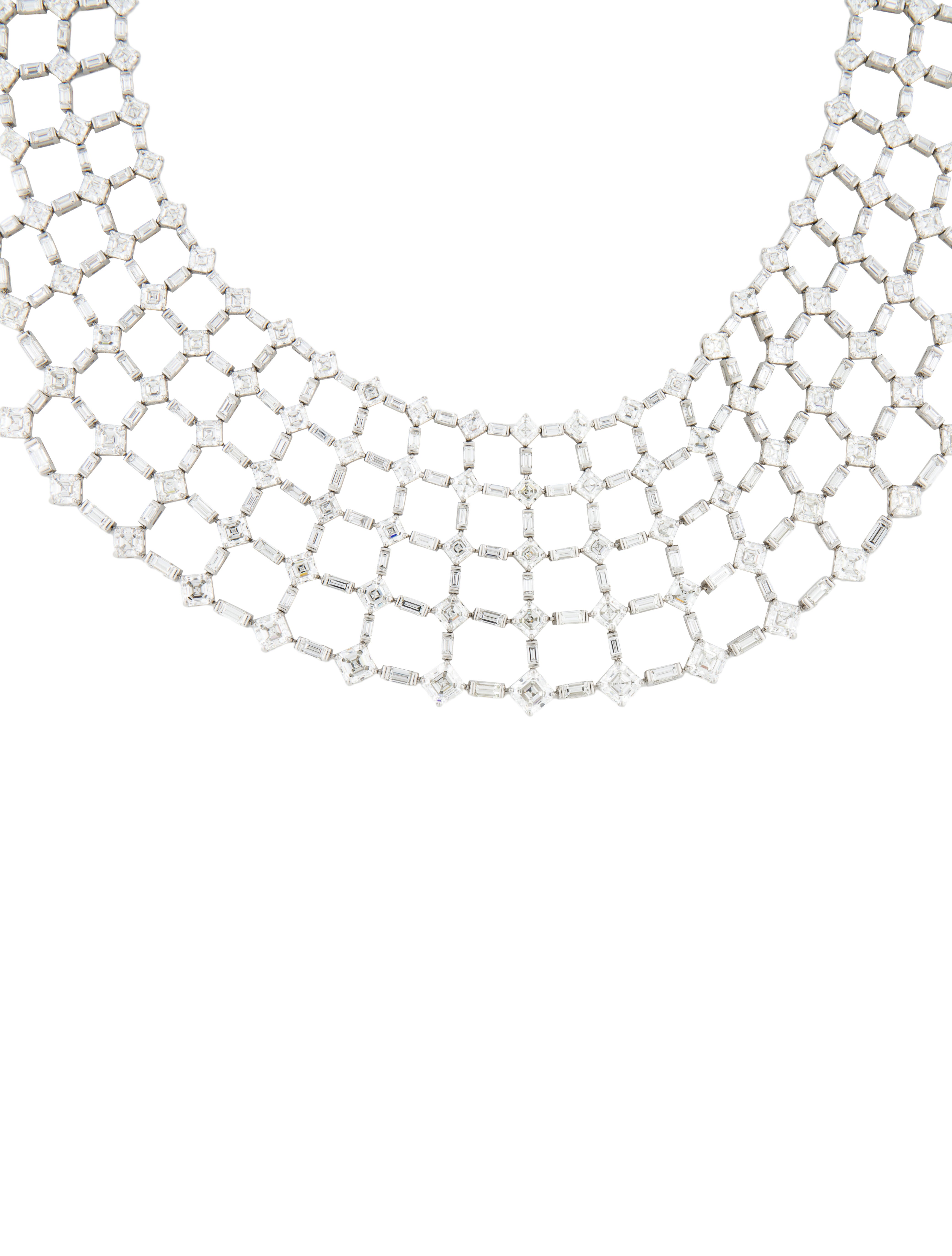Norman Silverman Platinum 84.16ctw Diamond Collar Necklace Platinum