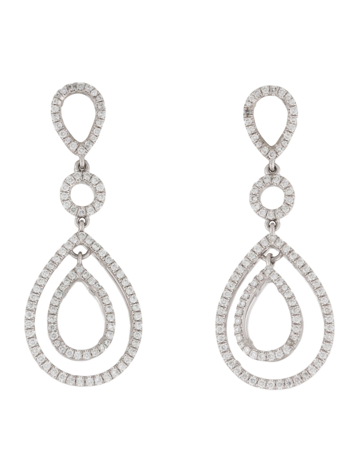 Norman Silverman 18K Diamond Drop Earrings