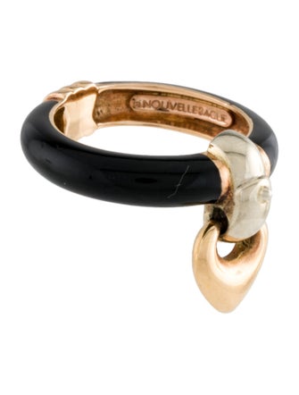 La Nouvelle Bague 18K Enamel Heart Door Knocker Band Ring