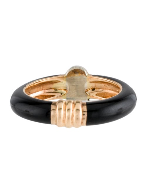 La Nouvelle Bague 18K Enamel Heart Door Knocker Band Ring