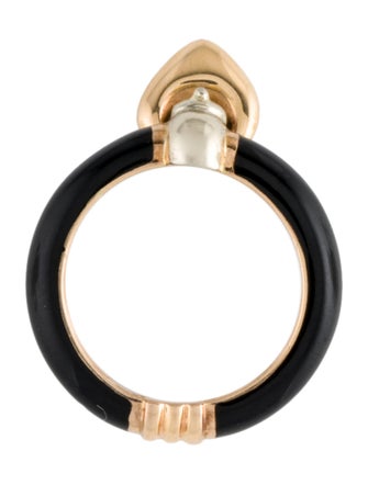 La Nouvelle Bague 18K Enamel Heart Door Knocker Band Ring