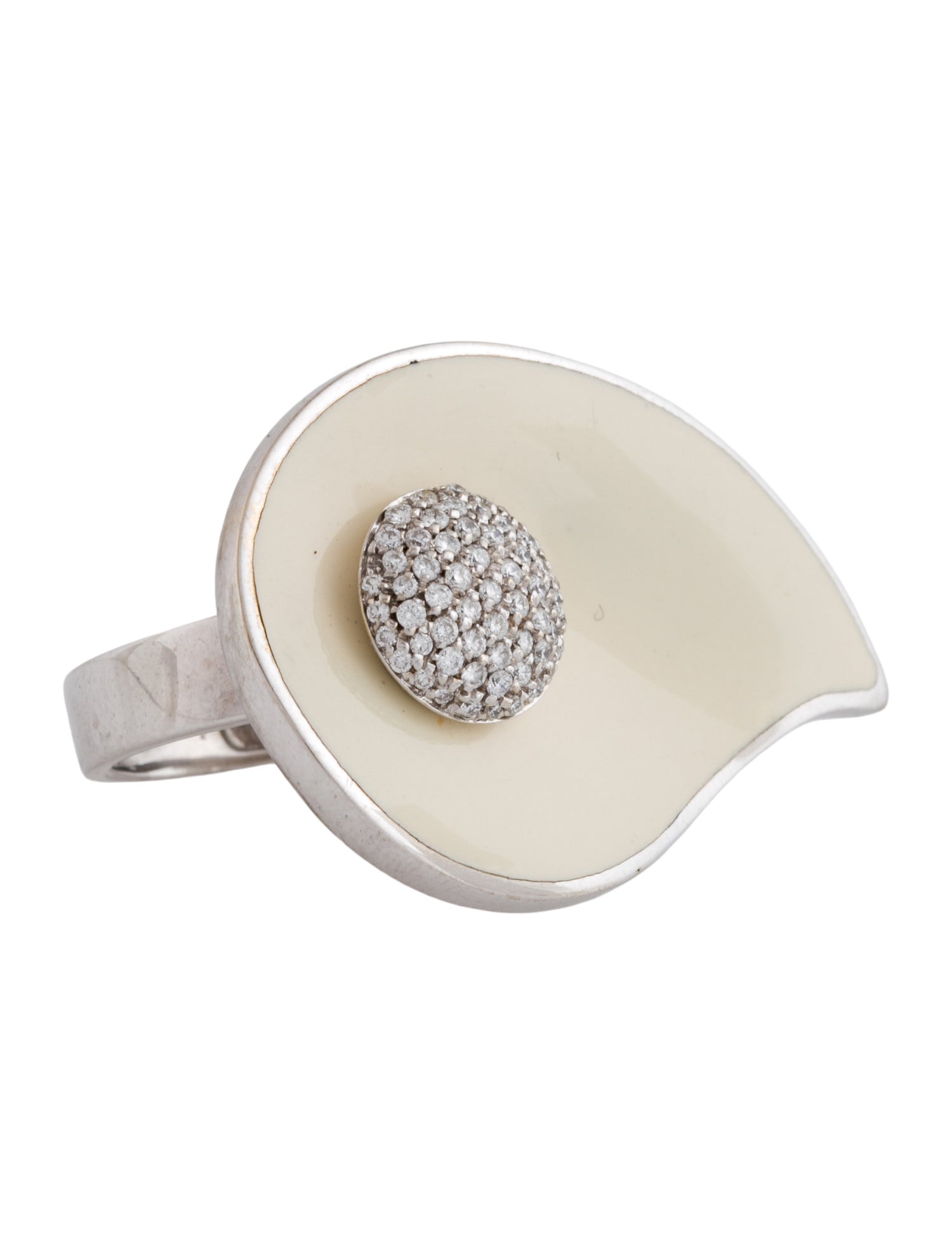 La Nouvelle Bague 18K Diamond & Enamel Leaf Cocktail Ring