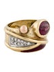 La Nouvelle Bague 18K Rhodolite & Diamond Enamel Ring