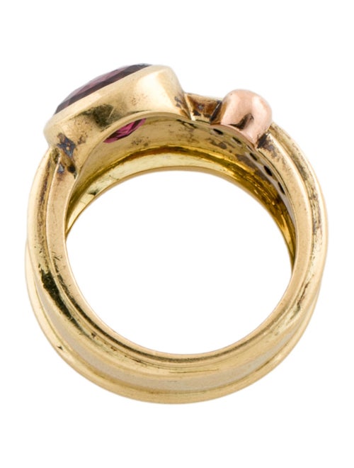 La Nouvelle Bague 18K Rhodolite & Diamond Enamel Ring