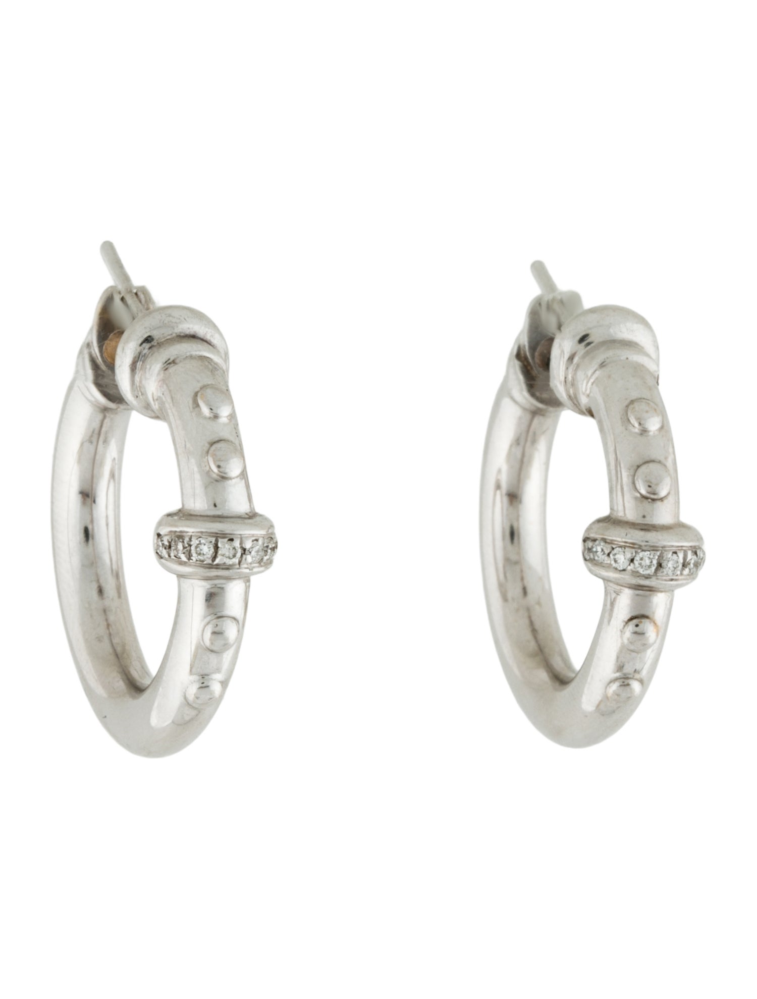 La Nouvelle Bague 18K Diamond Hoop Earrings