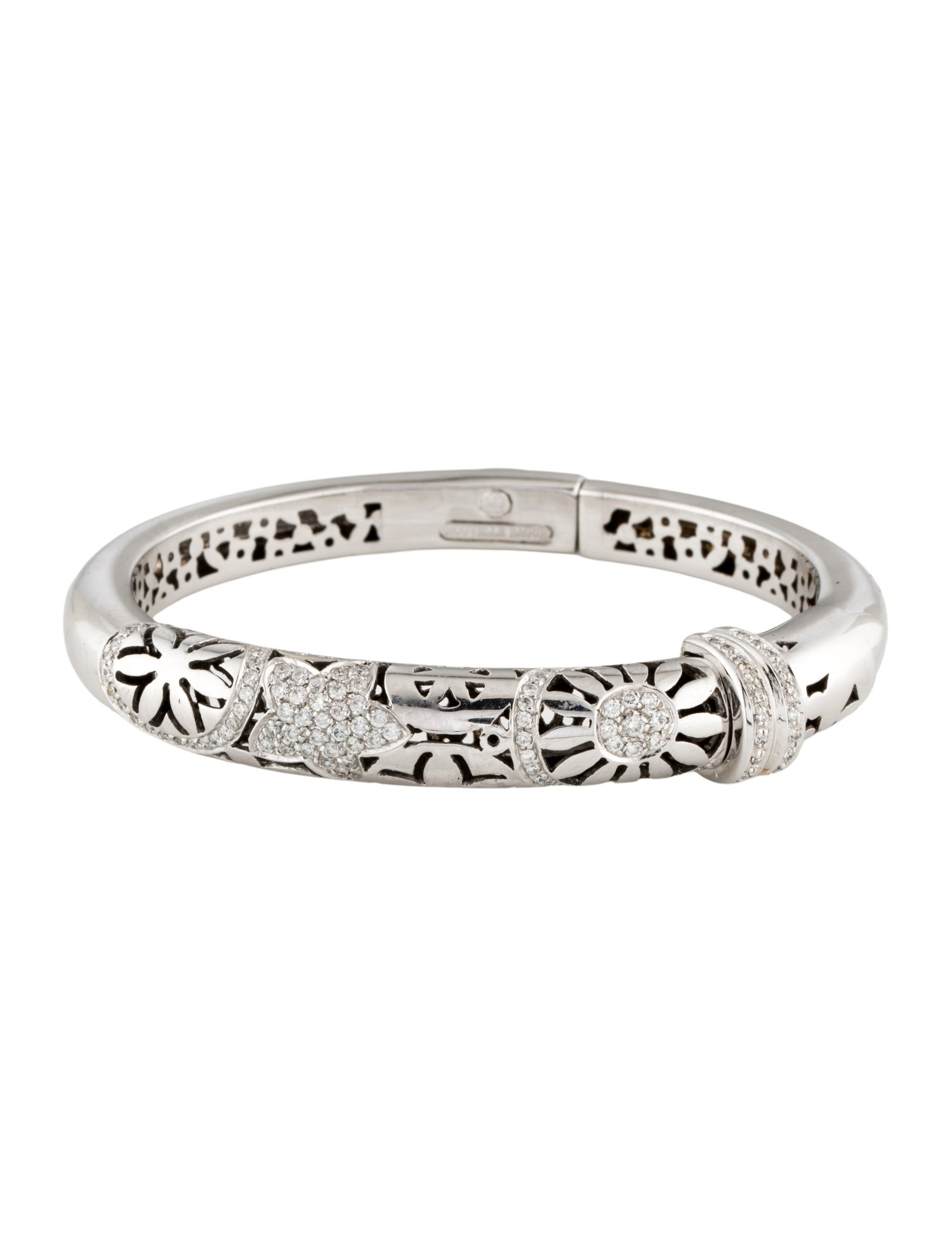 La Nouvelle Bague 18K Diamond Flower & Star Bangle Bracelet