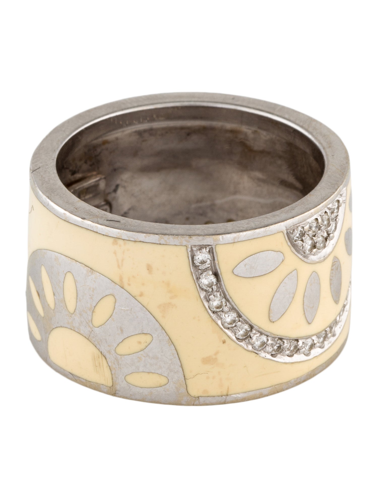 La Nouvelle Bague Diamond Enamel Wide Band