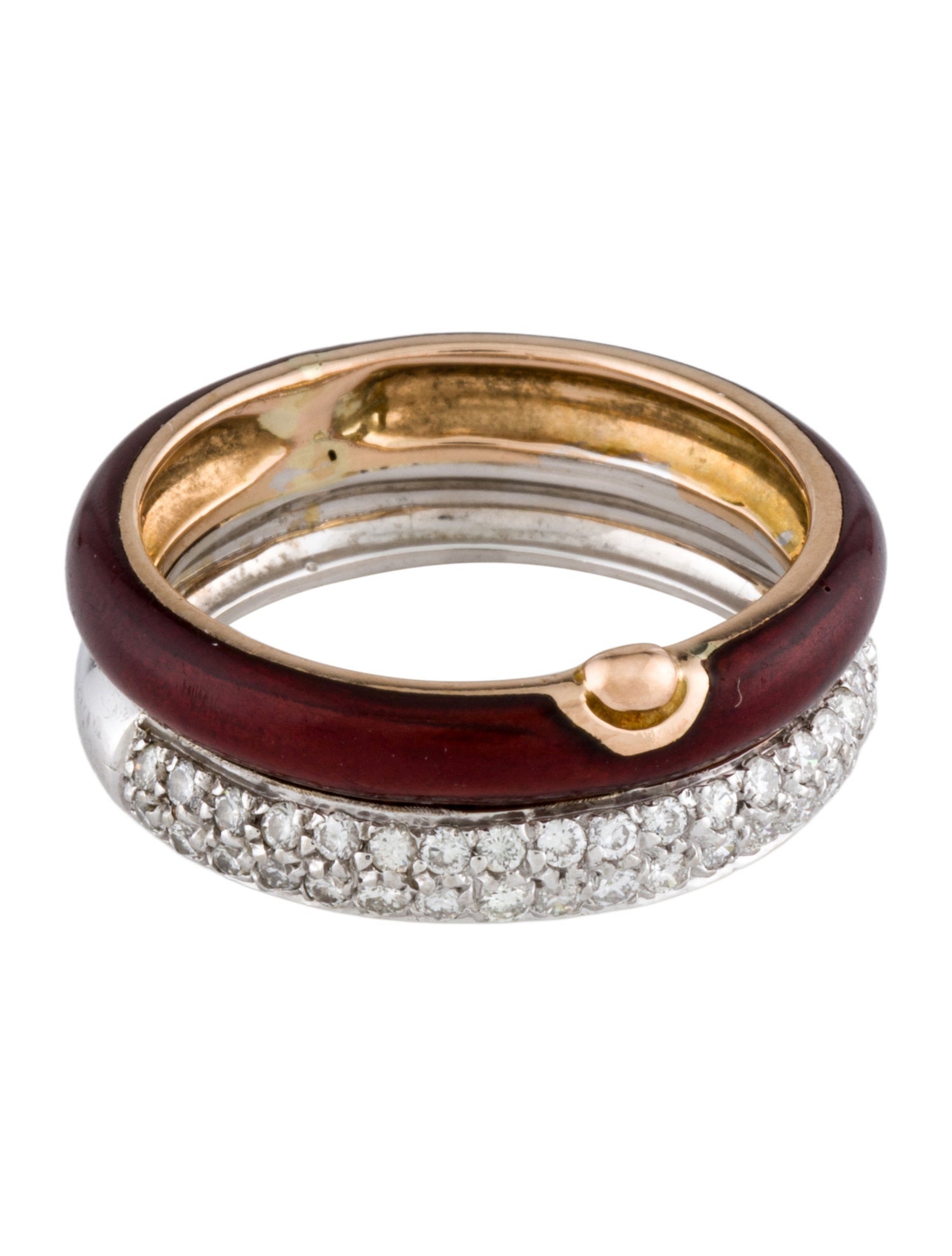 La Nouvelle Bague 18K Enamel & Diamond Band