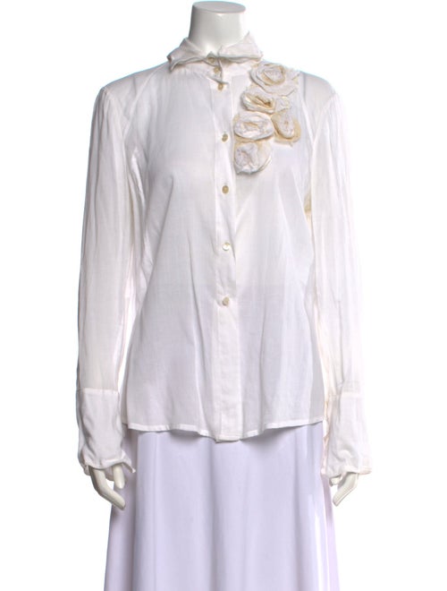 Nigel Preston & Knight Mock Neck Long Sleeve Button-Up Top