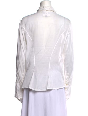 Nigel Preston & Knight Mock Neck Long Sleeve Button-Up Top