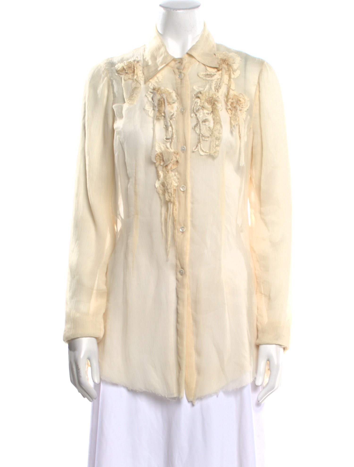 Nigel Preston & Knight Silk Long Sleeve Button-Up Top