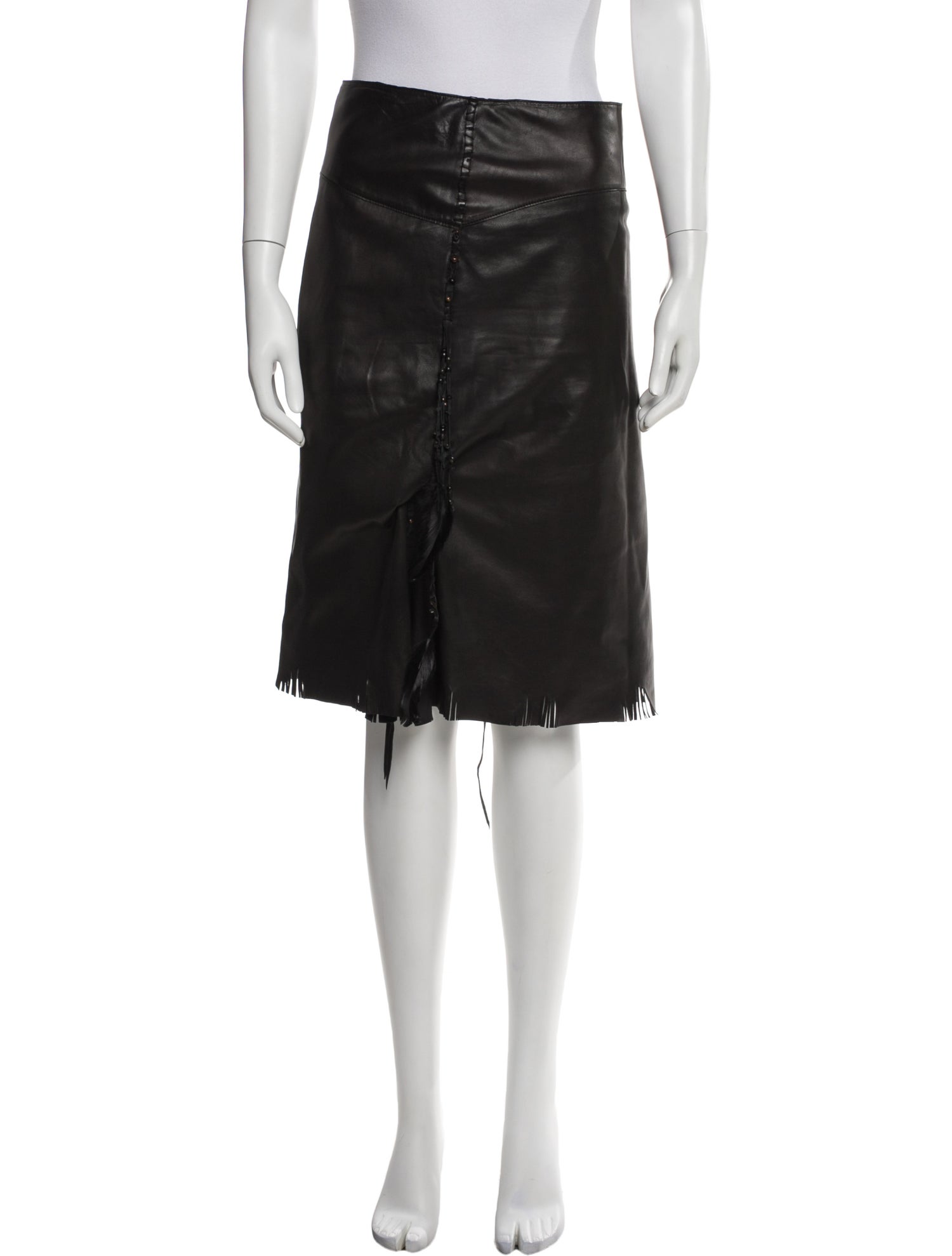 Nigel Preston & Knight Lamb Leather Knee-Length Skirt