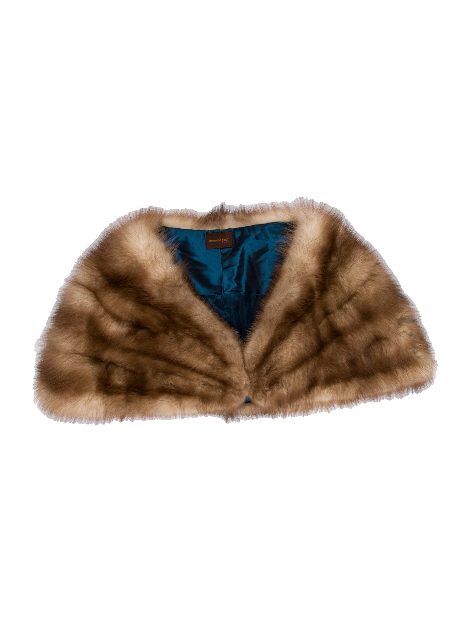 Anne Dee Goldin Fur Printed Shawl
