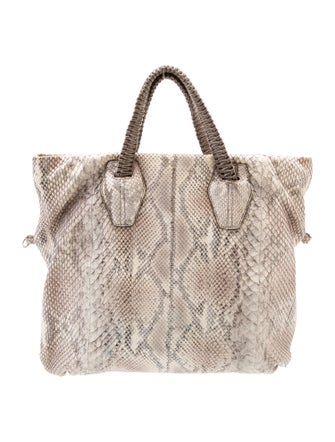 Nada Sawaya Snakeskin Top Handle Bag