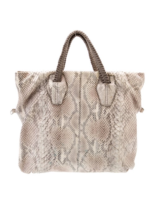 Nada Sawaya Snakeskin Top Handle Bag