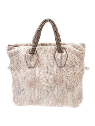 Nada Sawaya Snakeskin Top Handle Bag