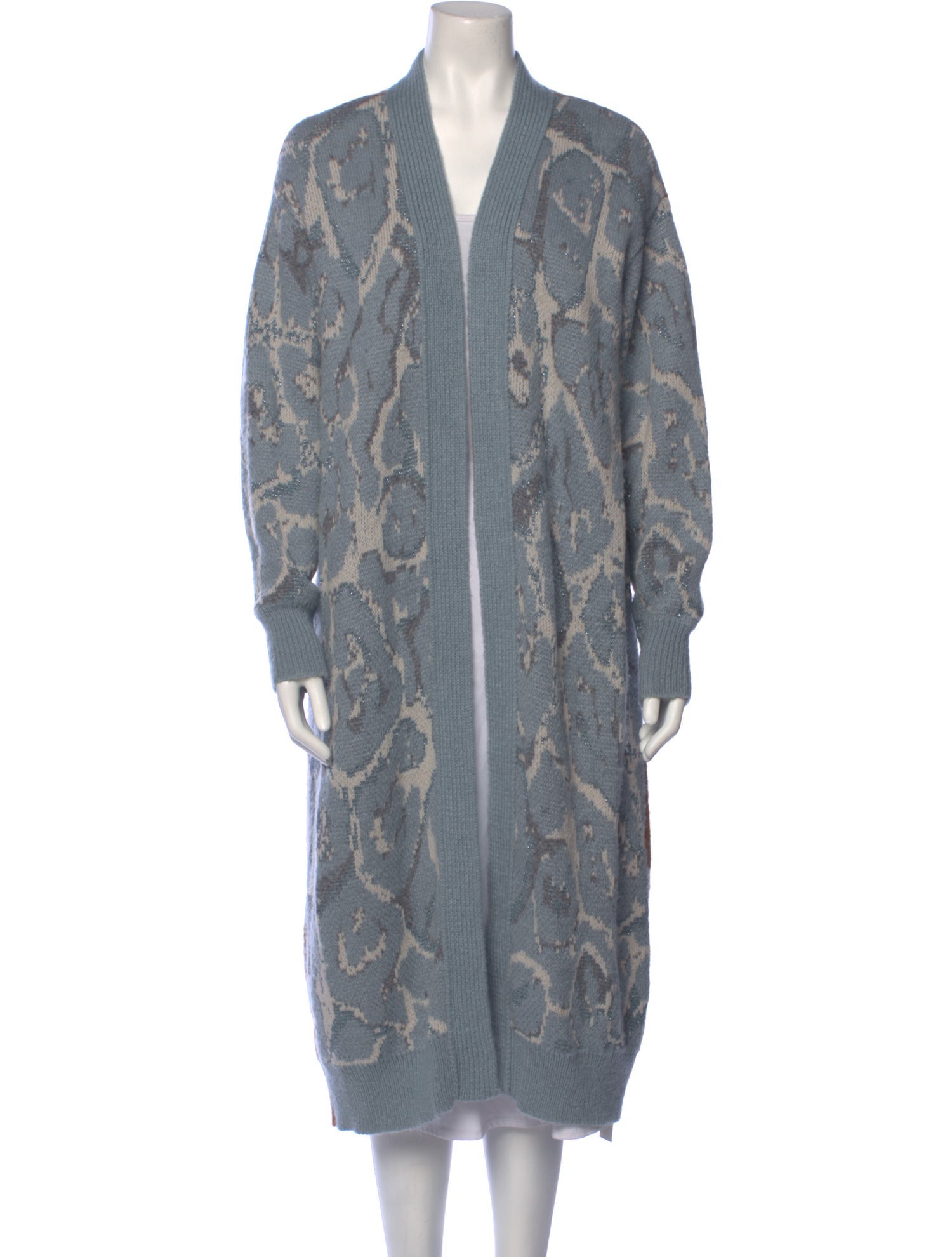 (nude) Printed Plunge Neckline Sweater