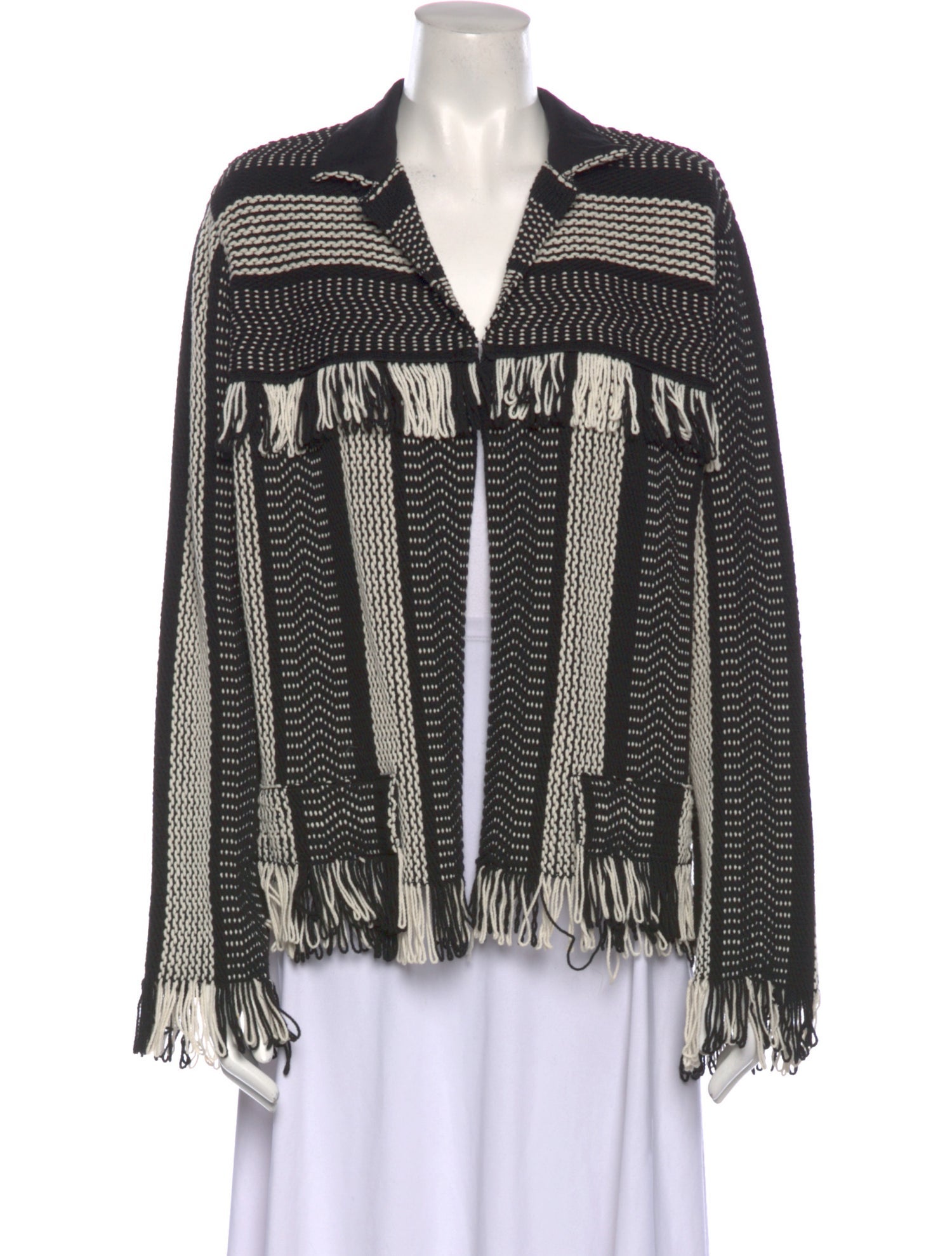 (nude) Striped V-Neck Sweater