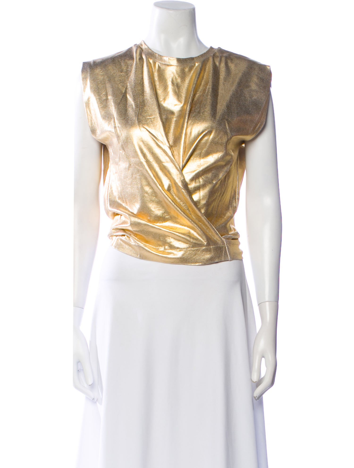 (nude) Cowl Neck Sleeveless Crop Top