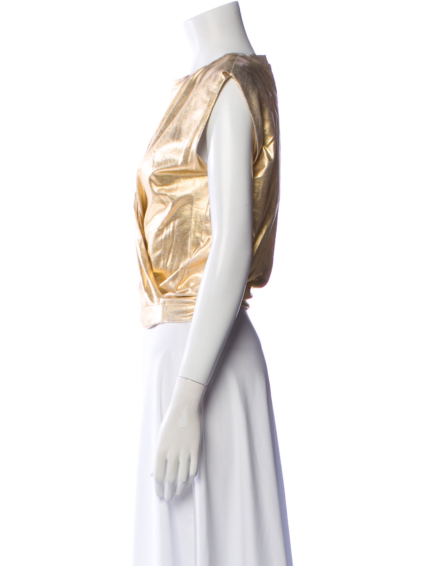 (nude) Cowl Neck Sleeveless Crop Top