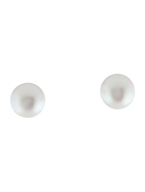 Numbering Faux Pearl 14mm Stud Earrings