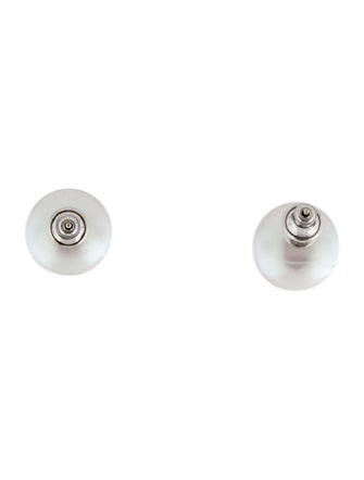 Numbering Faux Pearl 14mm Stud Earrings