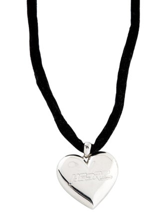 Numbering Velvet Adjustable Heart Pendant Necklace