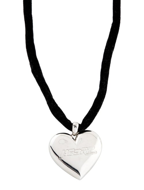 Numbering Velvet Adjustable Heart Pendant Necklace