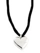 Numbering Velvet Adjustable Heart Pendant Necklace