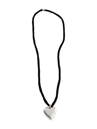 Numbering Velvet Adjustable Heart Pendant Necklace