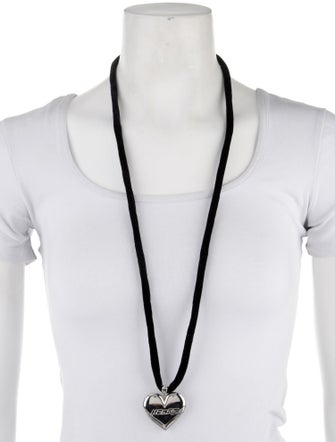 Numbering Velvet Adjustable Heart Pendant Necklace