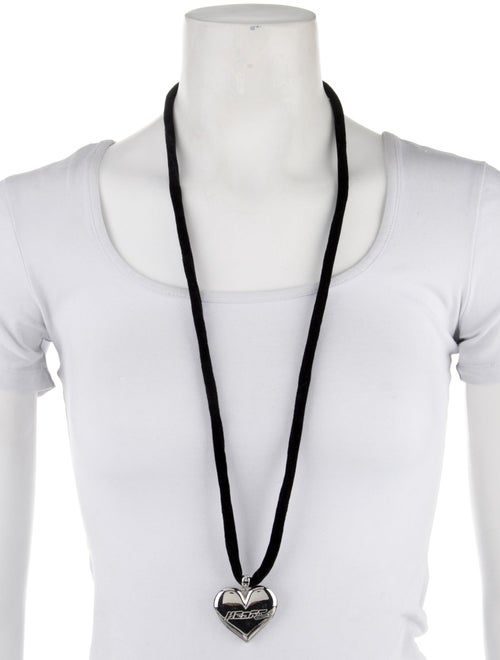 Numbering Velvet Adjustable Heart Pendant Necklace