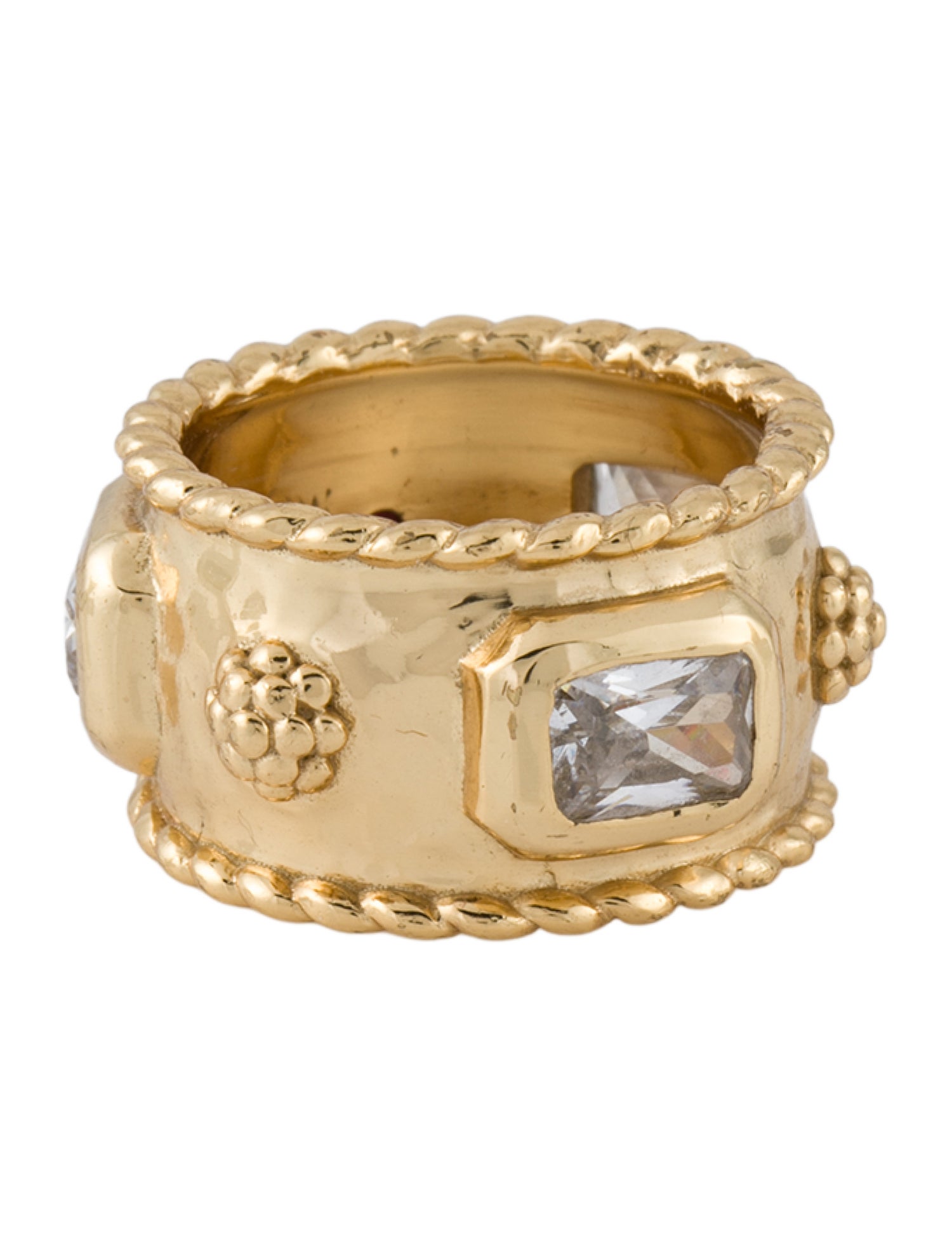 Capucine de Wulf CZ Hammered Band Ring
