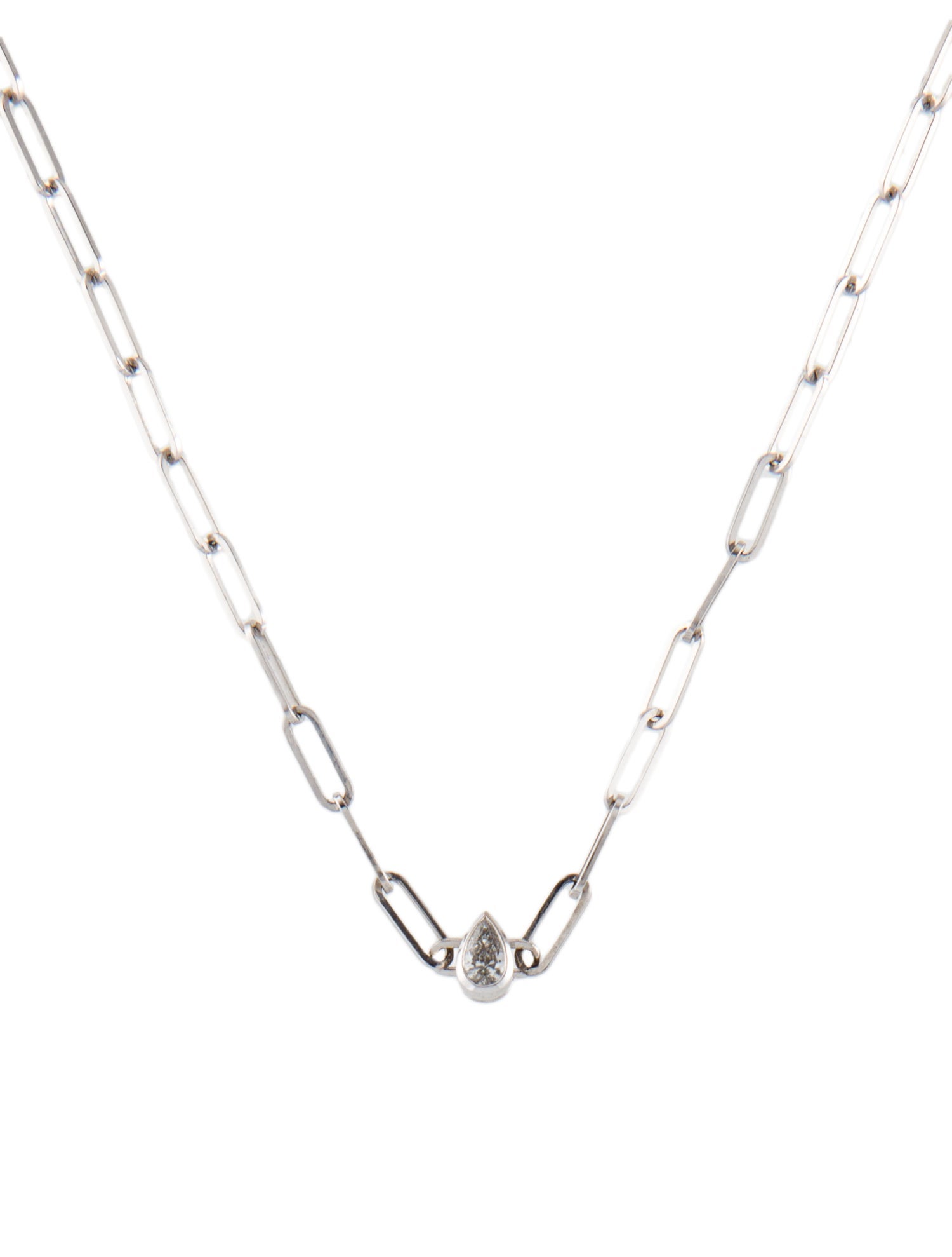 Nouvel Heritage 18K Diamond Pear Classics Link Necklace