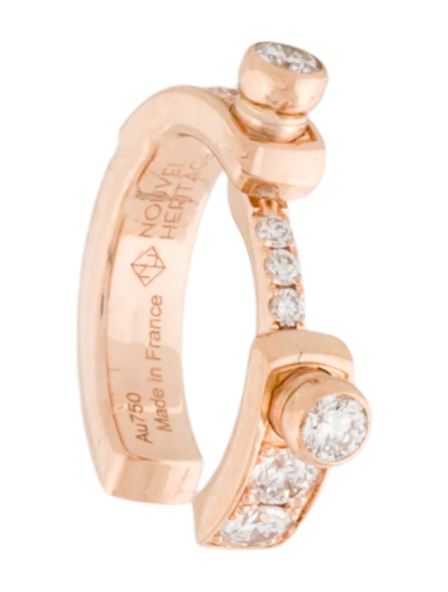 Nouvel Heritage 18K Diamond Eternity Tuxedo Ear Cuff