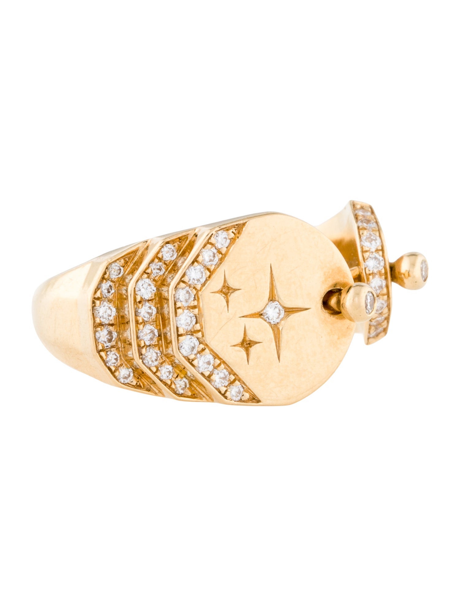 Nouvel Heritage 18K Diamond Sparkle Signet Ring
