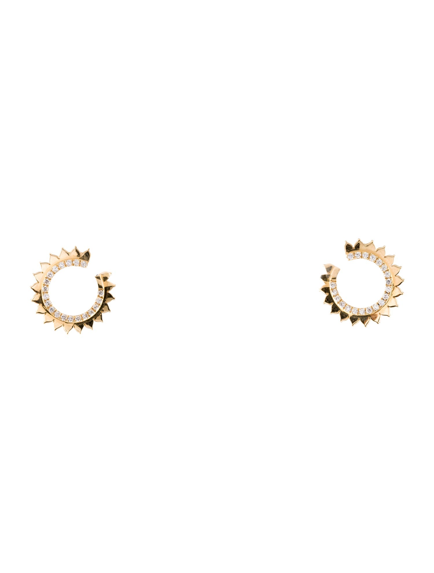 Nouvel Heritage 18K Diamond Vendome Lace Stud Earrings