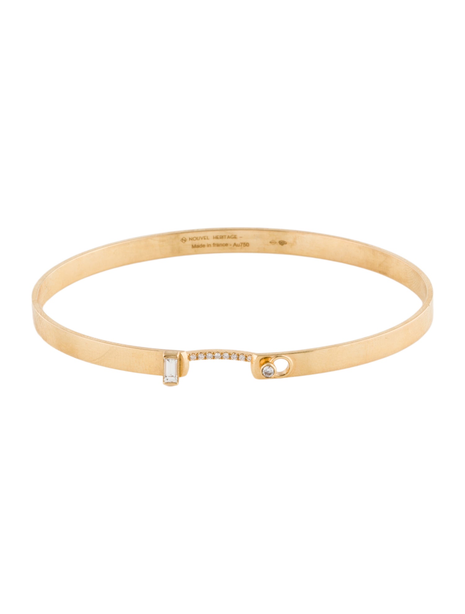 Nouvel Heritage 18K Diamond Dinner Date Mood Bangle Bracelet