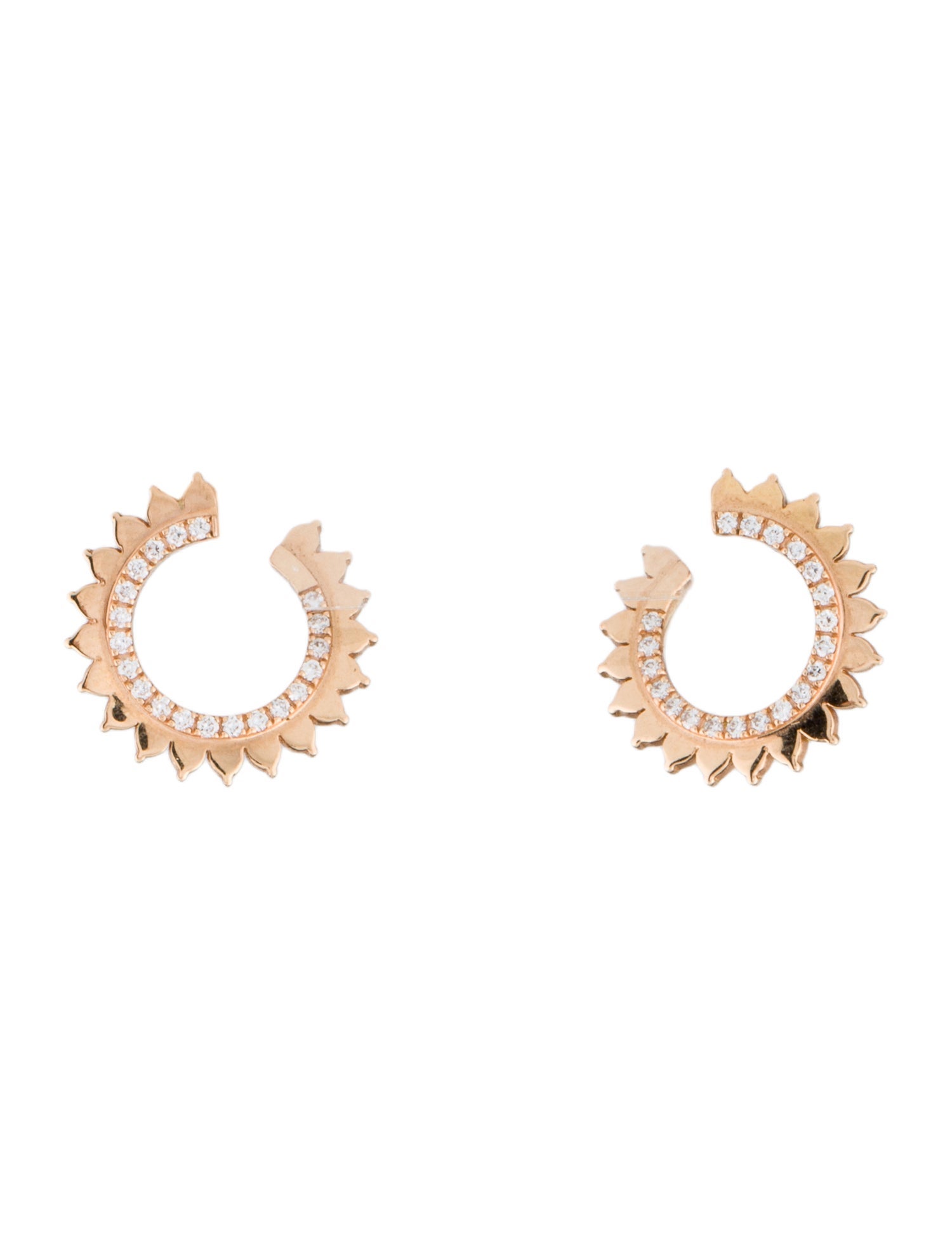 Nouvel Heritage 18K Diamond Vendome Lace Stud Earrings