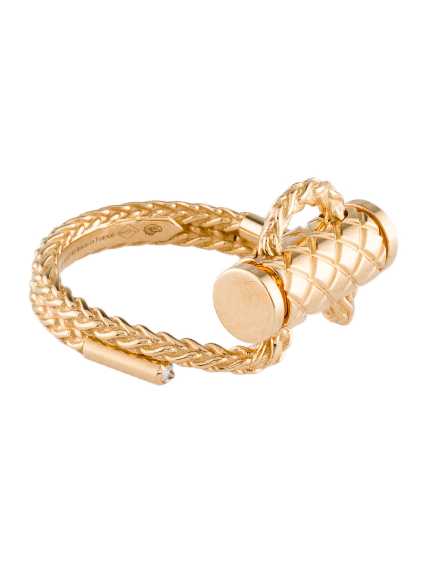 Nouvel Heritage 18K Diamond Gold Latch Ring
